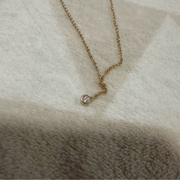 NWOT Madewell Demi-Fine Bezel Set Lariat Necklace - Picture 4 of 5
